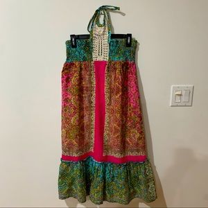 Girls Paisley Midi Halter Sundress